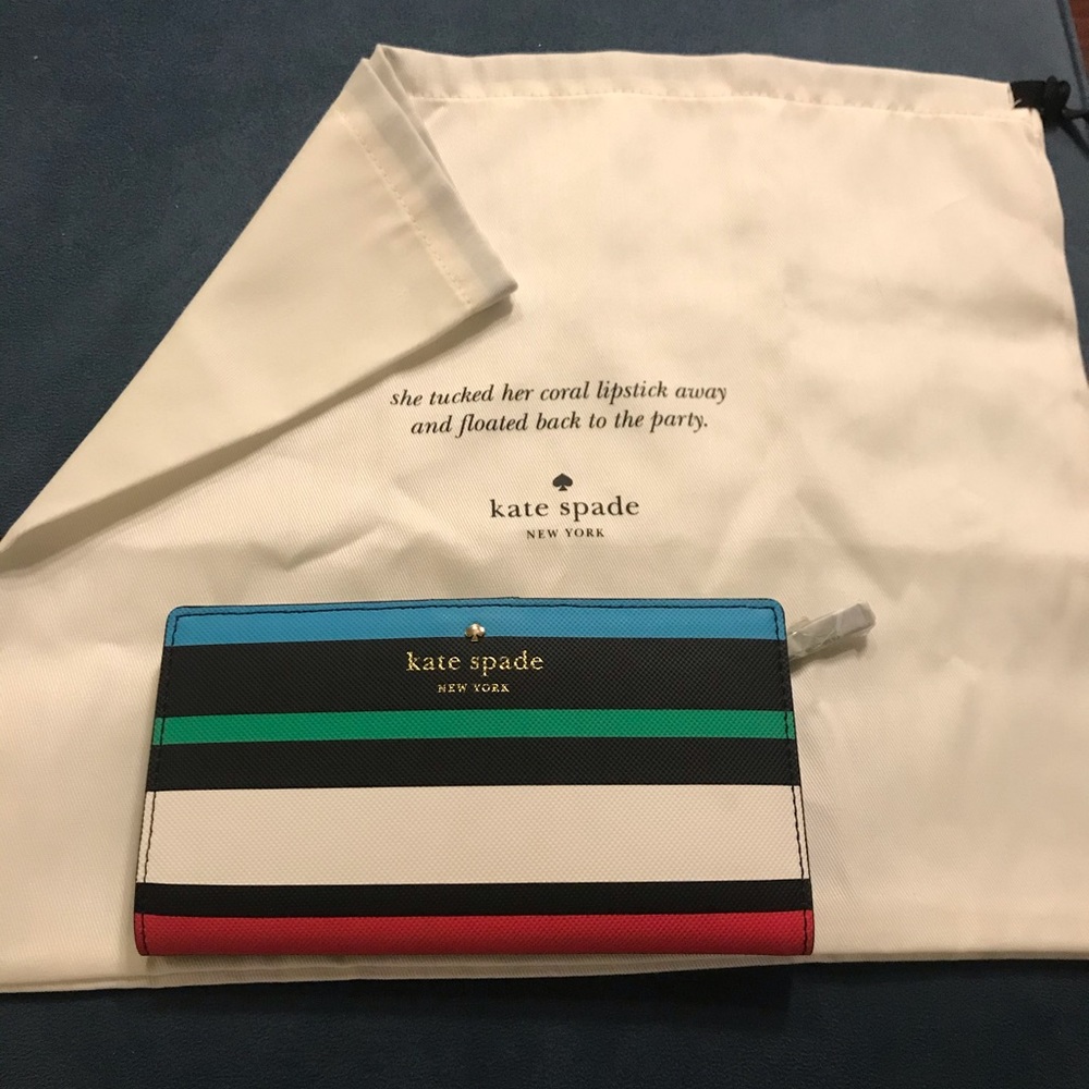 Kate Spade multi colored striped wallet
